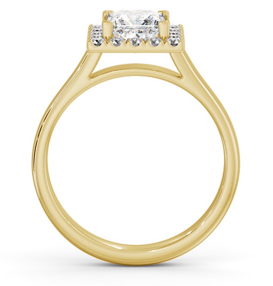 Halo Princess Diamond Simplistic Style Engagement Ring 18K Yellow Gold ENPR21_YG_THUMB1 