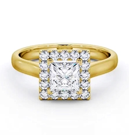 Halo Princess Diamond Simplistic Style Engagement Ring 18K Yellow Gold ENPR21_YG_THUMB2 