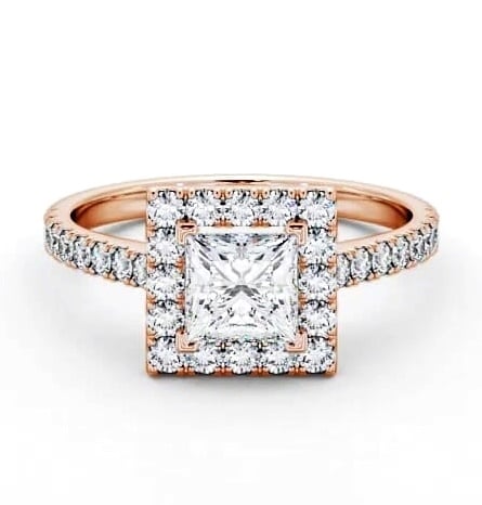 Halo Princess Diamond Majestic Engagement Ring 9K Rose Gold ENPR22_RG_THUMB2 