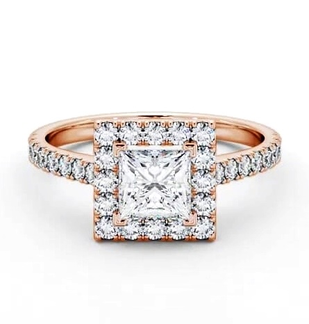 Halo Princess Diamond Majestic Engagement Ring 18K Rose Gold ENPR22_RG_THUMB2 