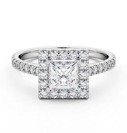 Halo Princess Diamond Majestic Engagement Ring Platinum ENPR22_WG_THUMB2 