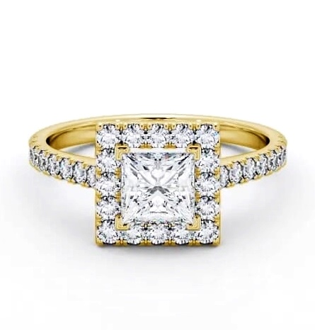 Halo Princess Diamond Majestic Engagement Ring 18K Yellow Gold ENPR22_YG_THUMB2 