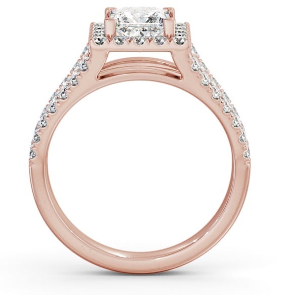Halo Princess Diamond Split Band Engagement Ring 18K Rose Gold ENPR23_RG_THUMB1 