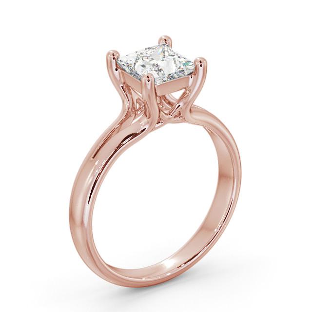Princess Diamond Engagement Ring 18K Rose Gold Solitaire - Hollie ENPR24_RG_HAND