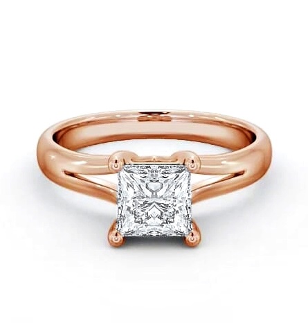 Princess Diamond Split Band Engagement Ring 18K Rose Gold Solitaire ENPR24_RG_THUMB1