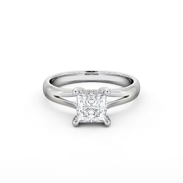 Princess Diamond Engagement Ring Platinum Solitaire - Hollie ENPR24_WG_HAND