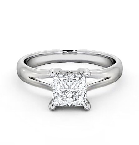 Princess Diamond Split Band Engagement Ring 18K White Gold Solitaire ENPR24_WG_THUMB2 