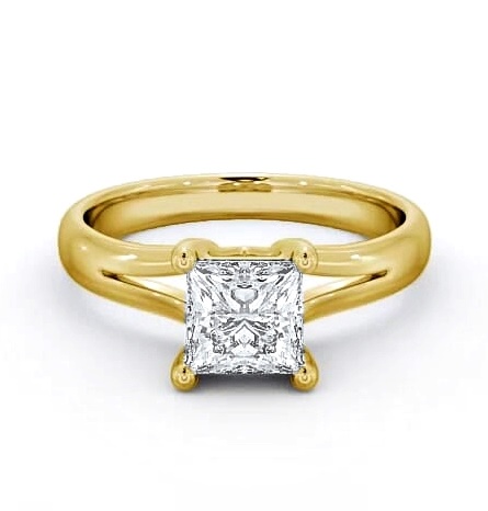 Princess Diamond Split Band Engagement Ring 18K Yellow Gold Solitaire ENPR24_YG_THUMB1