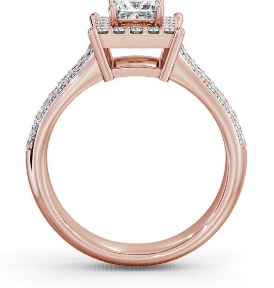 Halo Princess Diamond Regal Style Engagement Ring 9K Rose Gold ENPR25_RG_THUMB1