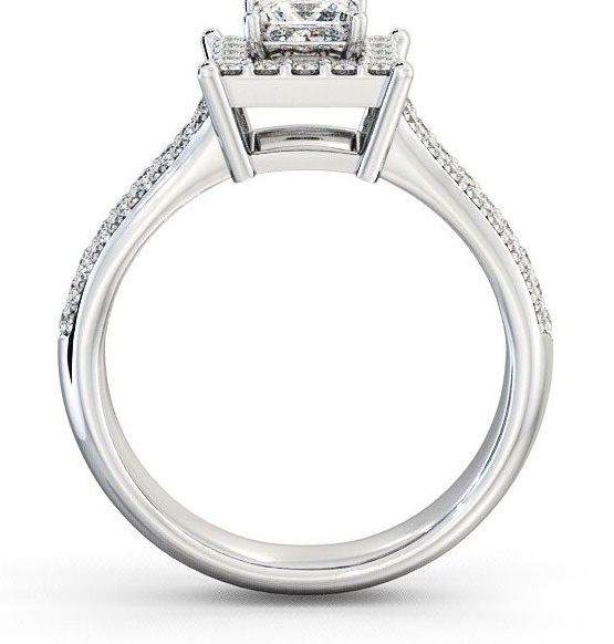 Halo Princess Diamond Regal Style Engagement Ring Platinum ENPR25_WG_THUMB1