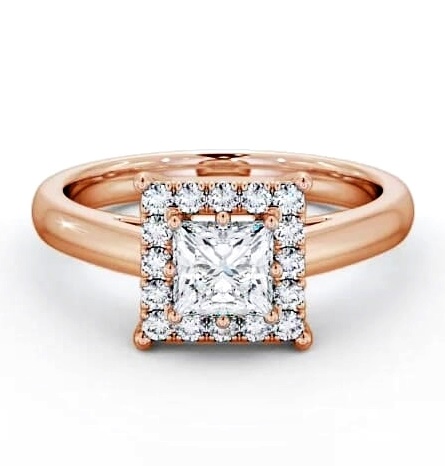 Halo Princess Diamond 8 Prong Engagement Ring 9K Rose Gold ENPR26_RG_THUMB1