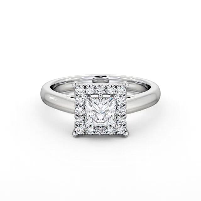 Halo Princess Diamond Engagement Ring Palladium - Chesney ENPR26_WG_HAND