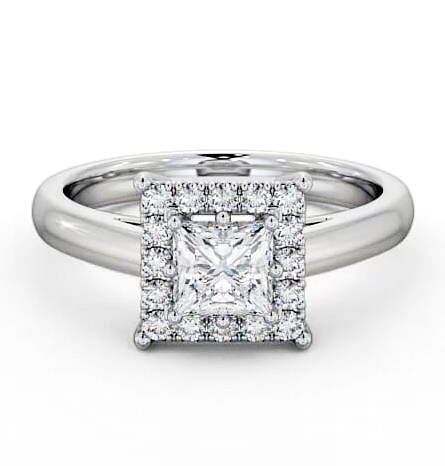Halo Princess Diamond 8 Prong Engagement Ring 18K White Gold ENPR26_WG_THUMB2 