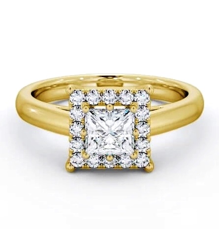 Halo Princess Diamond 8 Prong Engagement Ring 9K Yellow Gold ENPR26_YG_THUMB1