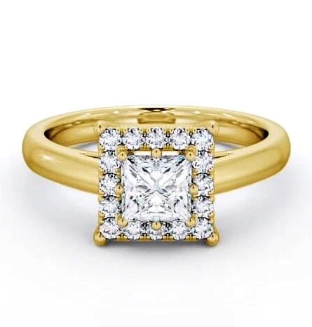 Halo Princess Diamond 8 Prong Engagement Ring 18K Yellow Gold ENPR26_YG_THUMB2 