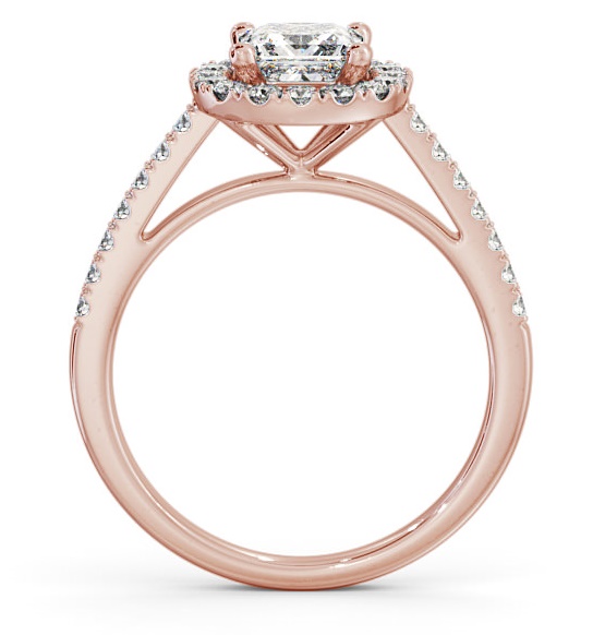 Halo Princess Diamond Round Cluster Engagement Ring 18K Rose Gold ENPR27_RG_THUMB1 