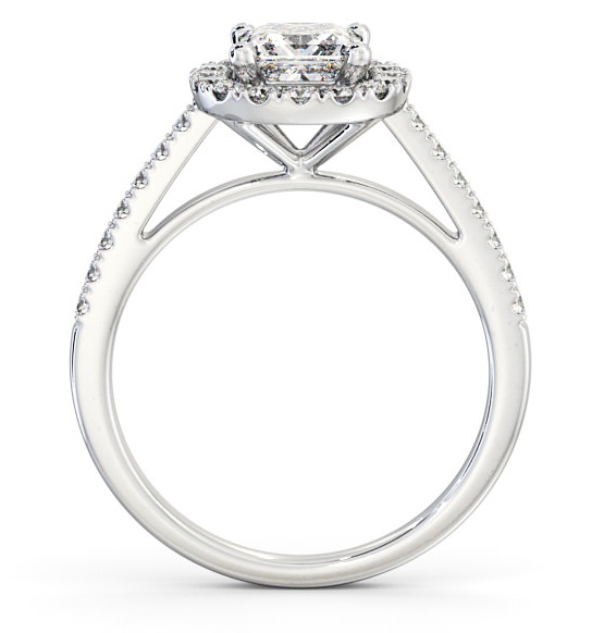 Halo Princess Diamond Round Cluster Engagement Ring 18K White Gold ENPR27_WG_THUMB1 