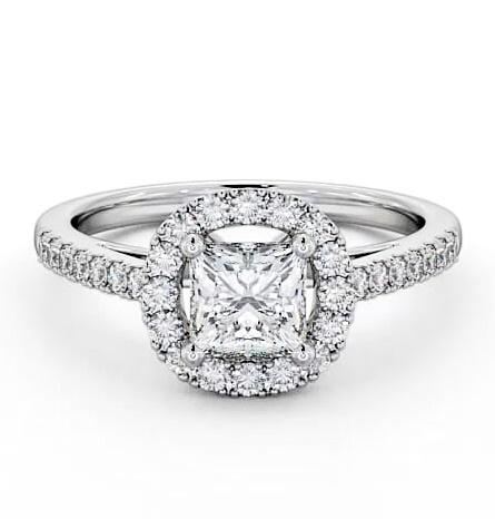 Halo Princess Diamond Round Cluster Engagement Ring Platinum ENPR27_WG_THUMB2 