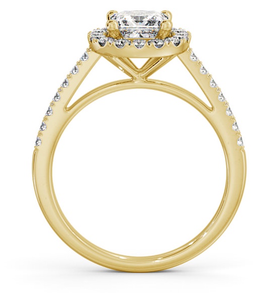 Halo Princess Diamond Round Cluster Engagement Ring 18K Yellow Gold ENPR27_YG_THUMB1 