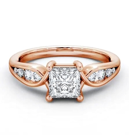 Princess Diamond Box Setting Engagement Ring 18K Rose Gold Solitaire ENPR28_RG_THUMB2 