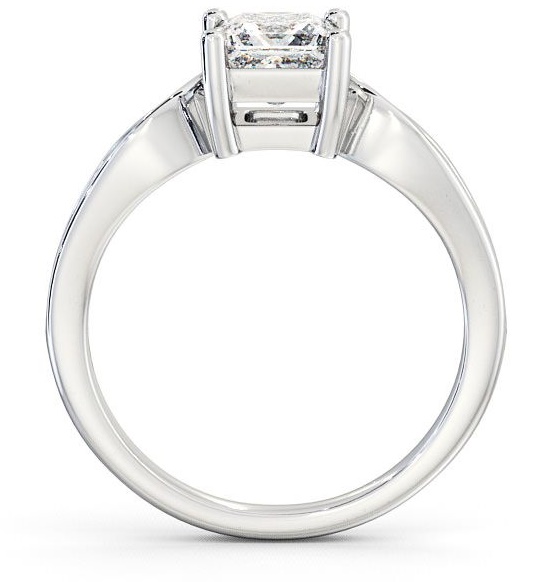 Princess Diamond Box Setting Engagement Ring 18K White Gold Solitaire with Channel Set Side Stones ENPR28_WG_THUMB1