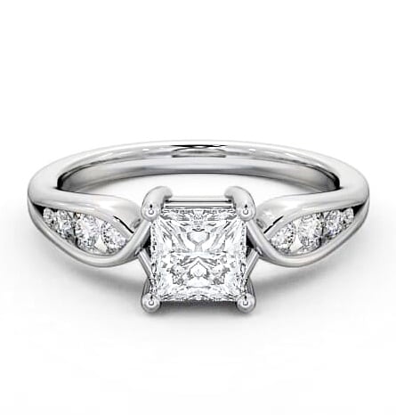 Princess Diamond Box Setting Engagement Ring Palladium Solitaire ENPR28_WG_THUMB2 