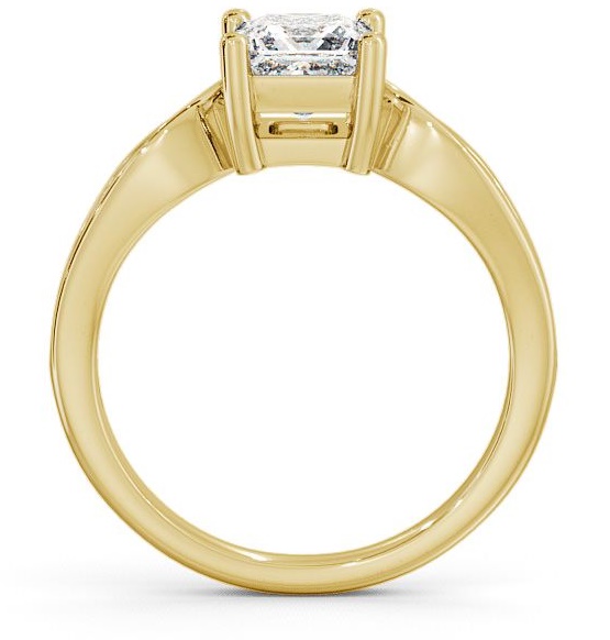 Princess Diamond Box Setting Engagement Ring 18K Yellow Gold Solitaire with Channel Set Side Stones ENPR28_YG_THUMB1