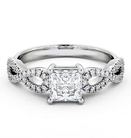Princess Diamond Infinity Style Band Ring 18K White Gold Solitaire ENPR29_WG_THUMB1