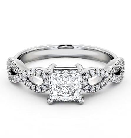 Princess Diamond Infinity Style Band Ring Palladium Solitaire ENPR29_WG_THUMB2 