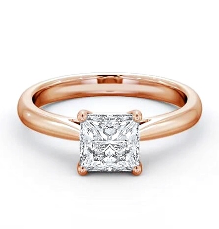 Princess Diamond Classic Engagement Ring 9K Rose Gold Solitaire ENPR2_RG_THUMB1