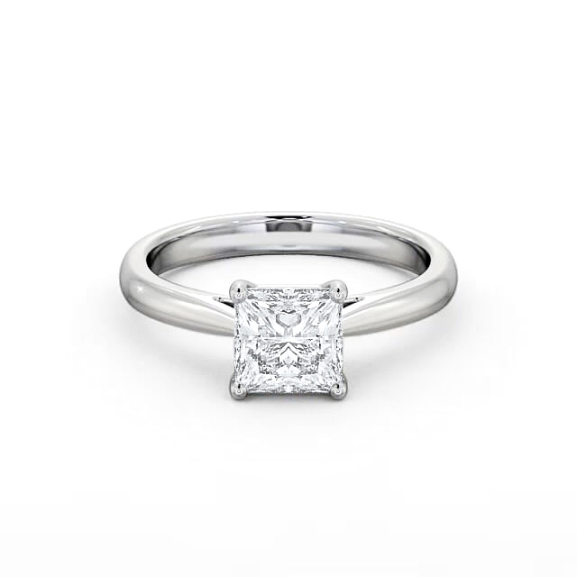 Princess Diamond Engagement Ring 18K White Gold Solitaire - Vivian ENPR2_WG_HAND