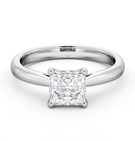 Princess Diamond Classic Engagement Ring 18K White Gold Solitaire ENPR2_WG_THUMB1