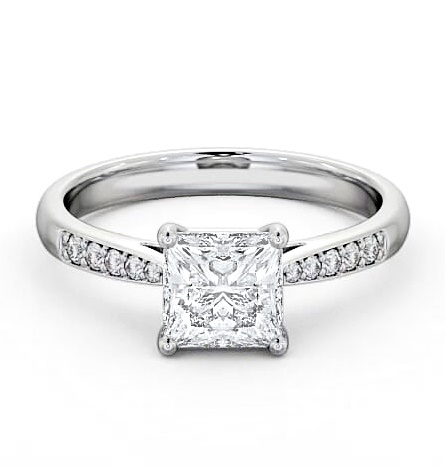 Princess Diamond Traditional 4 Prong Ring Platinum Solitaire ENPR2S_WG_THUMB1