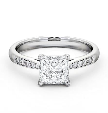 Princess Diamond Traditional 4 Prong Ring Platinum Solitaire ENPR2S_WG_THUMB2 