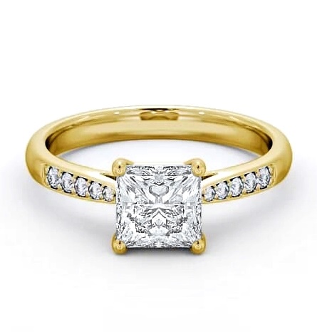 Princess Diamond Traditional 4 Prong Ring 18K Yellow Gold Solitaire ENPR2S_YG_THUMB1
