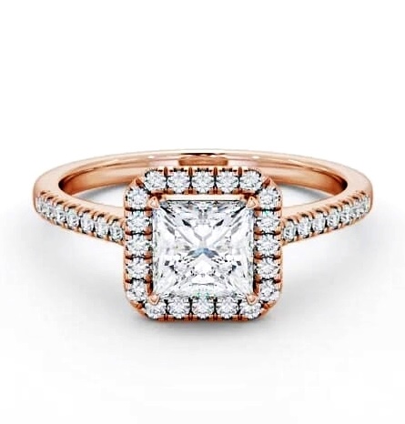 Halo Princess Diamond Engagement Ring 18K Rose Gold ENPR30_RG_THUMB2 