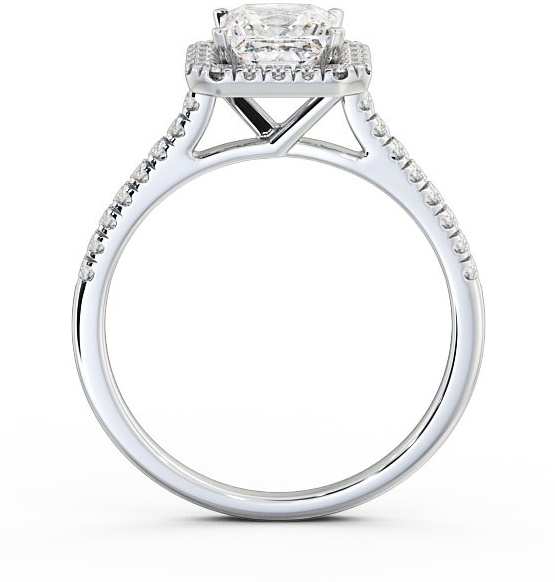 Halo Princess Diamond Engagement Ring 18K White Gold ENPR30_WG_THUMB1 