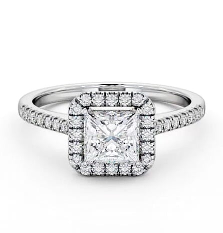 Halo Princess Diamond Engagement Ring 9K White Gold ENPR30_WG_THUMB2 
