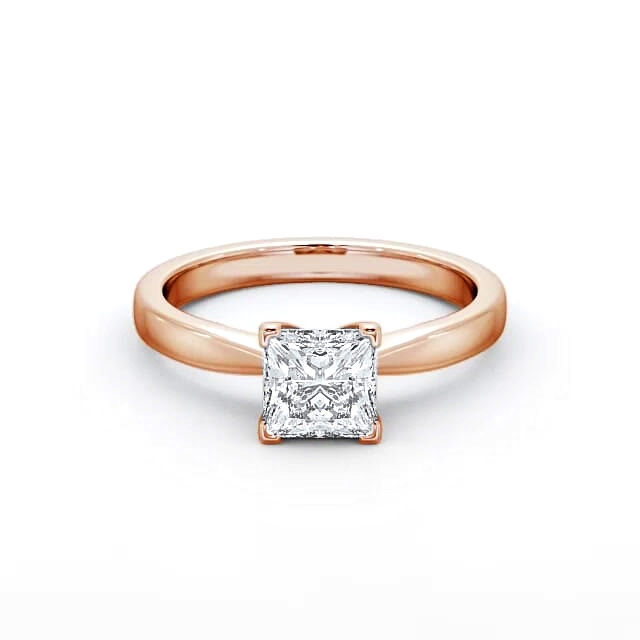 Princess Diamond Engagement Ring 9K Rose Gold Solitaire - Grace ENPR31_RG_HAND