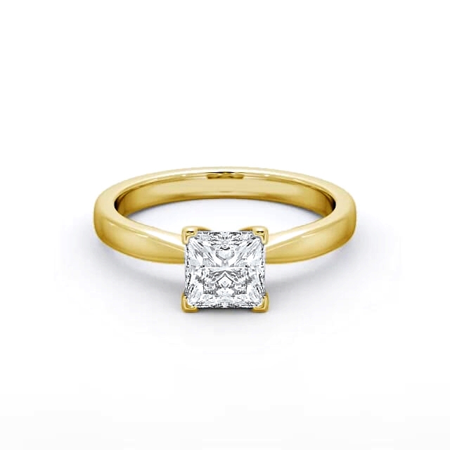 Princess Diamond Engagement Ring 9K Yellow Gold Solitaire - Grace ENPR31_YG_HAND