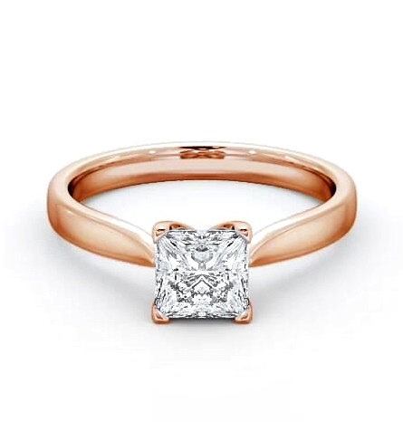 Princess Diamond Floating Head Engagement Ring 9K Rose Gold Solitaire ENPR37_RG_THUMB1