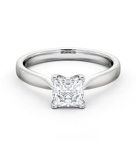 Princess Diamond Floating Head Engagement Ring Platinum Solitaire ENPR37_WG_THUMB1