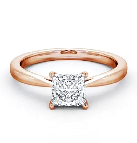 Princess Diamond Tulip Setting Style Ring 18K Rose Gold Solitaire ENPR39_RG_THUMB1