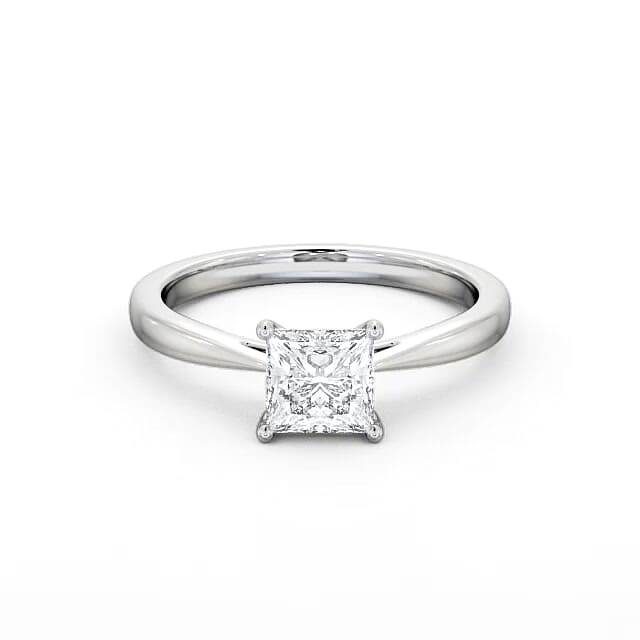 Princess Diamond Engagement Ring Palladium Solitaire - Brennan ENPR39_WG_HAND