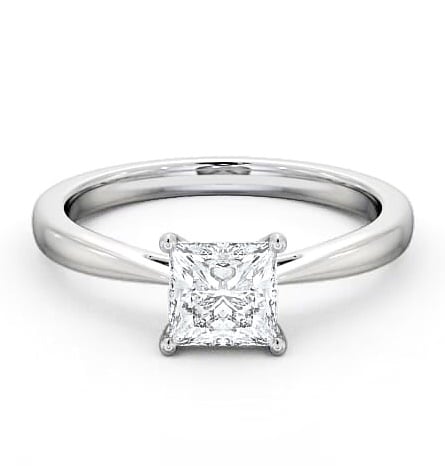 Princess Diamond Tulip Setting Style Ring 18K White Gold Solitaire ENPR39_WG_THUMB2 