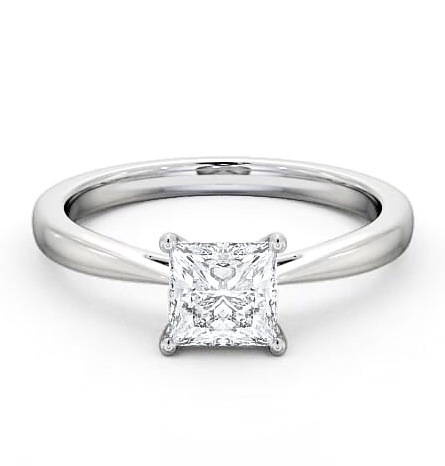 Princess Diamond Tulip Setting Style Ring 18K White Gold Solitaire ENPR39_WG_THUMB1