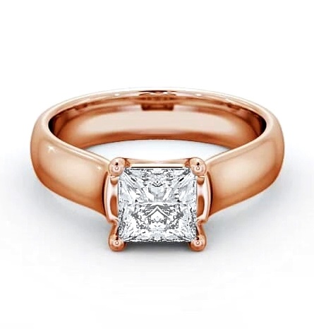 Princess Diamond Wide Band Engagement Ring 9K Rose Gold Solitaire ENPR3_RG_THUMB1.jpg