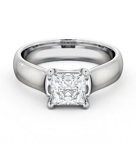 Princess Diamond Wide Band Engagement Ring 18K White Gold Solitaire ENPR3_WG_THUMB1.jpg