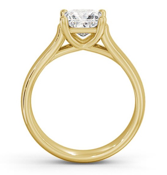 Princess Diamond Wide Band Engagement Ring 9K Yellow Gold Solitaire ENPR3_YG_THUMB1.jpg