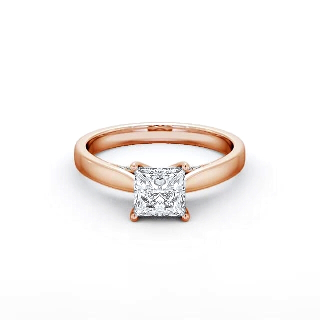 Princess Diamond Engagement Ring 18K Rose Gold Solitaire - Gisela ENPR41_RG_HAND
